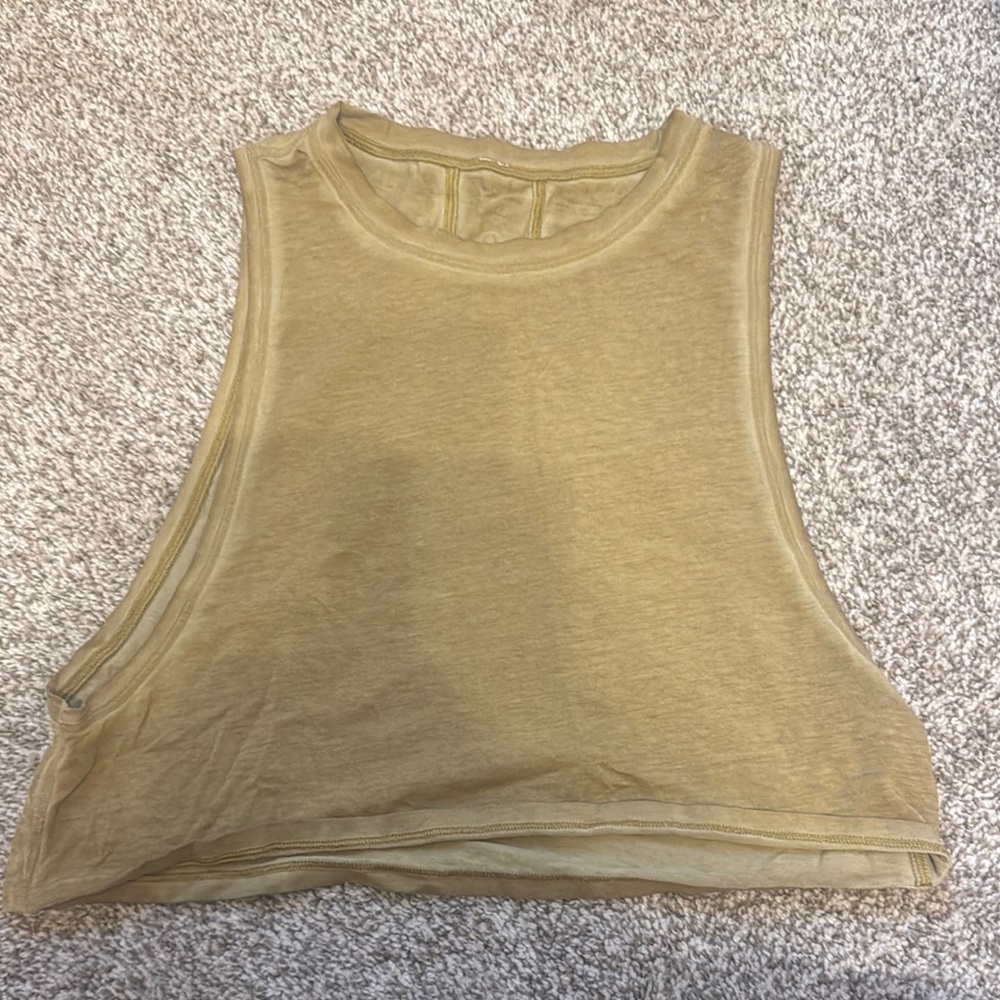 Lululemon Athletica Tan Sleeveless Crop Top